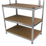 Monstershop Galwix Werkbank: Werkbank mit drei Regalböden aus MDF und verzinktem Stahl.