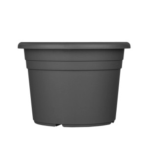 BigDean 6x Blumentopf 25 cm Anthrazit Kunststoff Pflanztopf Containertopf Übertopf Pflanzkübel Rund
