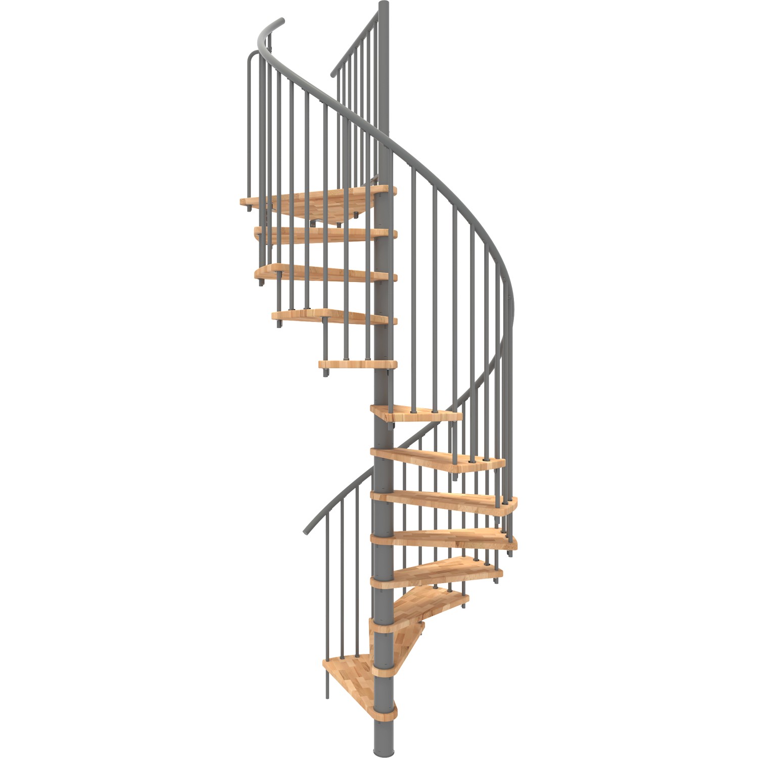 Minka Spindeltreppe Spiral Smart Buche Grau Ø120 cm Geschoßhöhe bis 305,5 cm