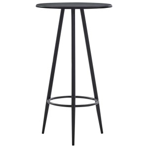 Schwarzer vidaXL Bartisch, 60x107,5 cm, MDF-Tischplatte mit Metallbeinen.