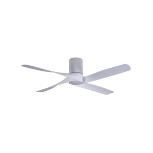 Weißer Lucci Air Deckenventilator Riviera mit vier Flügeln und Fernbedienung.