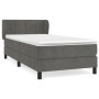 Dunkelgraues vidaXL Boxspringbett (100x200 cm) mit Matratze und Samtbezug.