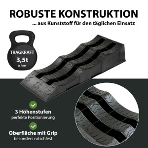 TRUTZHOLM Auffahrkeile (2 Stk.) für Wohnmobile bis 3,5t, mit 3 Stufen und Tasche.