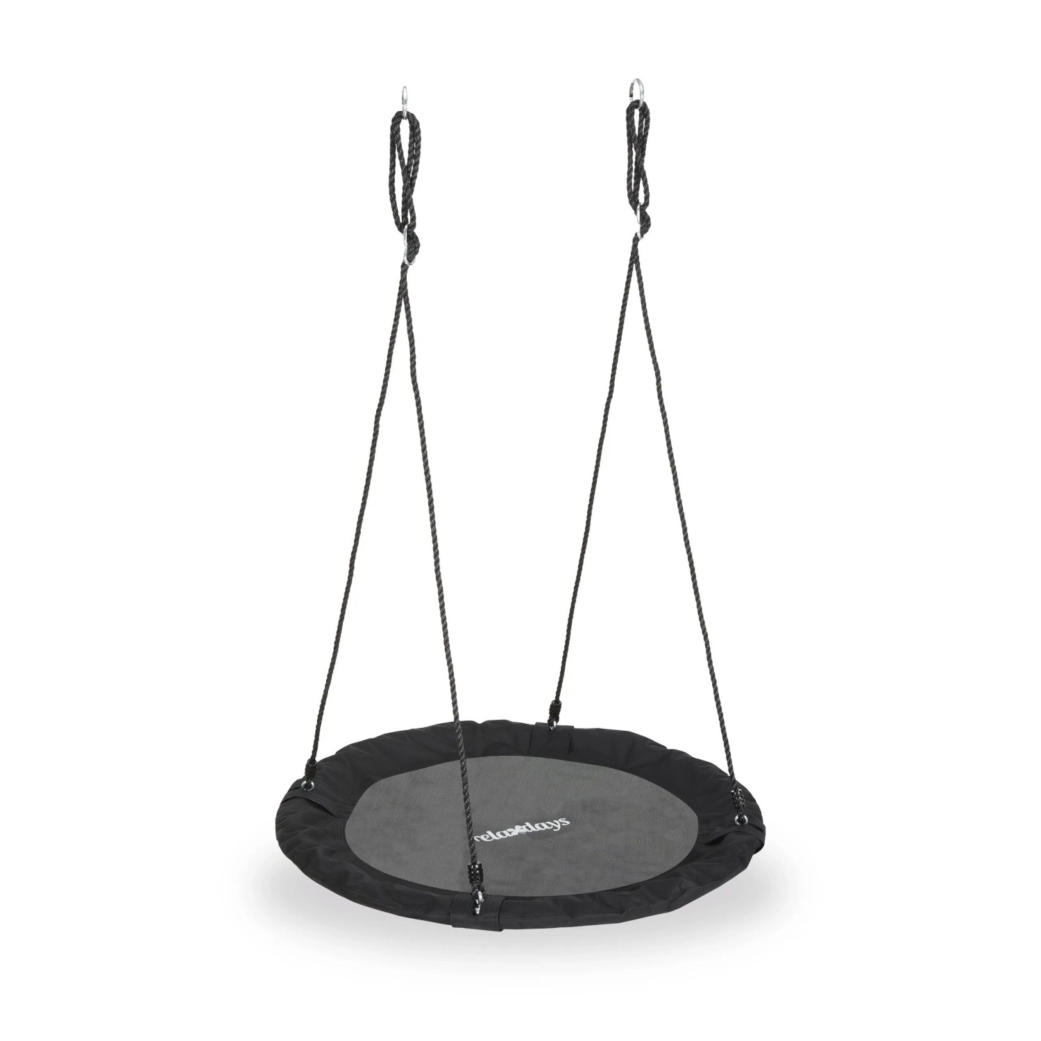 Relaxdays Nestschaukel Stahl Schwarz Höhenverstellbar 90 cm 2,5 kg