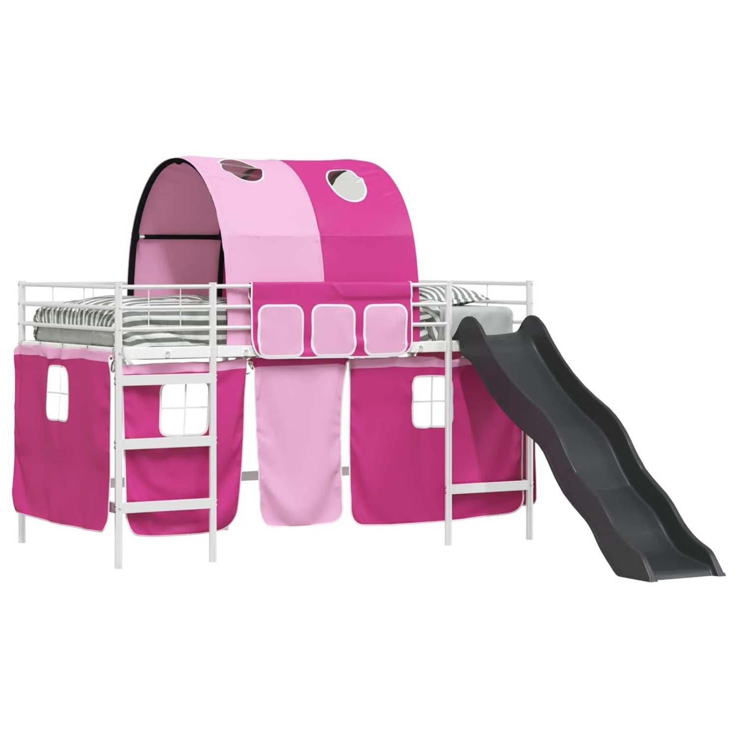 vidaXL Kinder-Etagenbett Weiß und Rosa 90 x 200 cm Metall 42020867