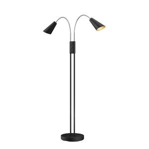 Lucande Stehlampe Medira 9626222 Modern in Schwarz aus Metall 2-flammig GU10 Wohnzimmerleuchte