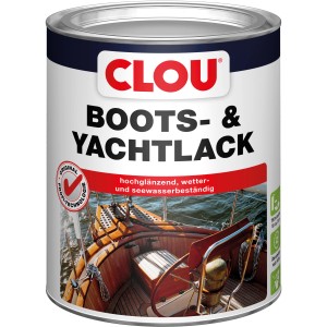 Dose Clou Yachtlack Transparent glänzend 750ml für Boote und Gartenmöbel.