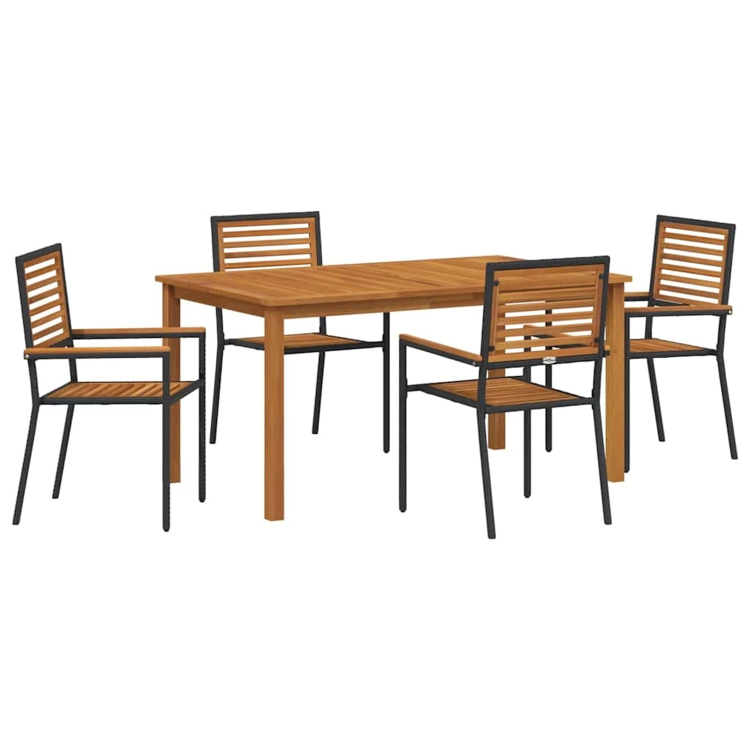 vidaXL Garten Essgruppe 5-Tlg Schwarz Poly Rattan 3365517 günstig online kaufen