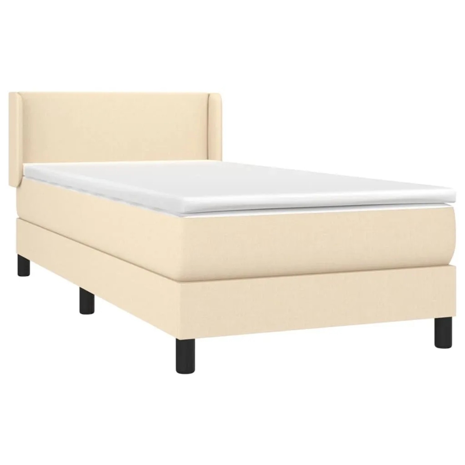 vidaXL Boxspringbett mit Matratze Creme 100x200 cm Stoff 3129534 günstig online kaufen