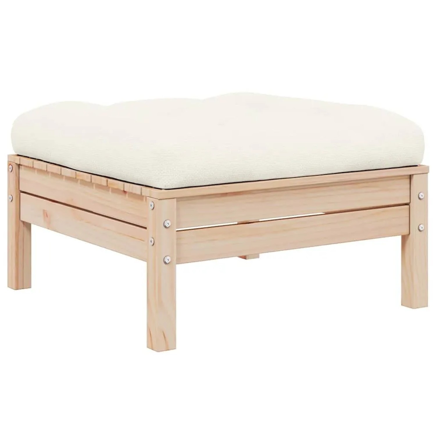 vidaXL Outdoor-Fußhocker mit Kissen Massivholz Kiefer 806640