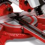 Einhell TC-SM 2131/1 Dual Zug-Kapp-Gehrungssäge, Detailansicht des Sägeblatts und der Winkelskala.