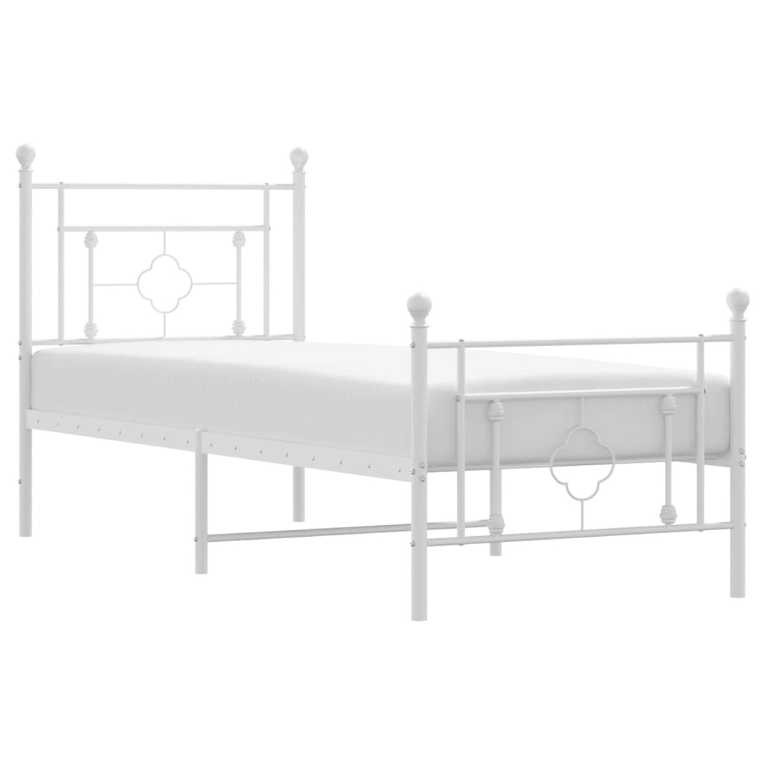vidaXL Bettgestell mit Kopf- und Fußteil Metall Weiß 80x200 cm Modell 41929861