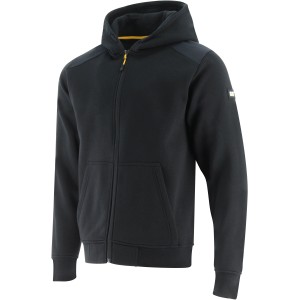 Schwarze Cat Kapuzenjacke Essential für Herren, Arbeitskleidung mit Reißverschluss und Kapuze.