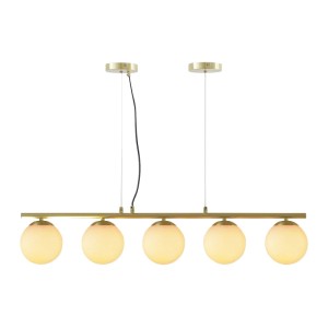 Vente-unique Hängeleuchte Und Kronleuchter Sofia Weiß  Goldfarben 100 cm