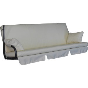 Angerer Hollywoodschaukel Auflage Element Detroit Beige mit Seitenkissen und Unterlage.