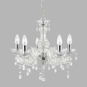 Licht-Erlebnisse Kronleuchter 5-Flammig Ø 48 cm Chrom Für E14