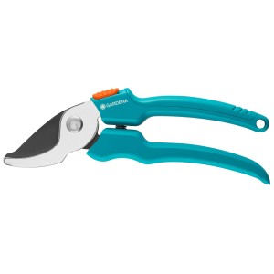 Gardena Gartenschere Classic, Bypass-Schere mit blau-türkisen Griffen für Äste bis 18mm.