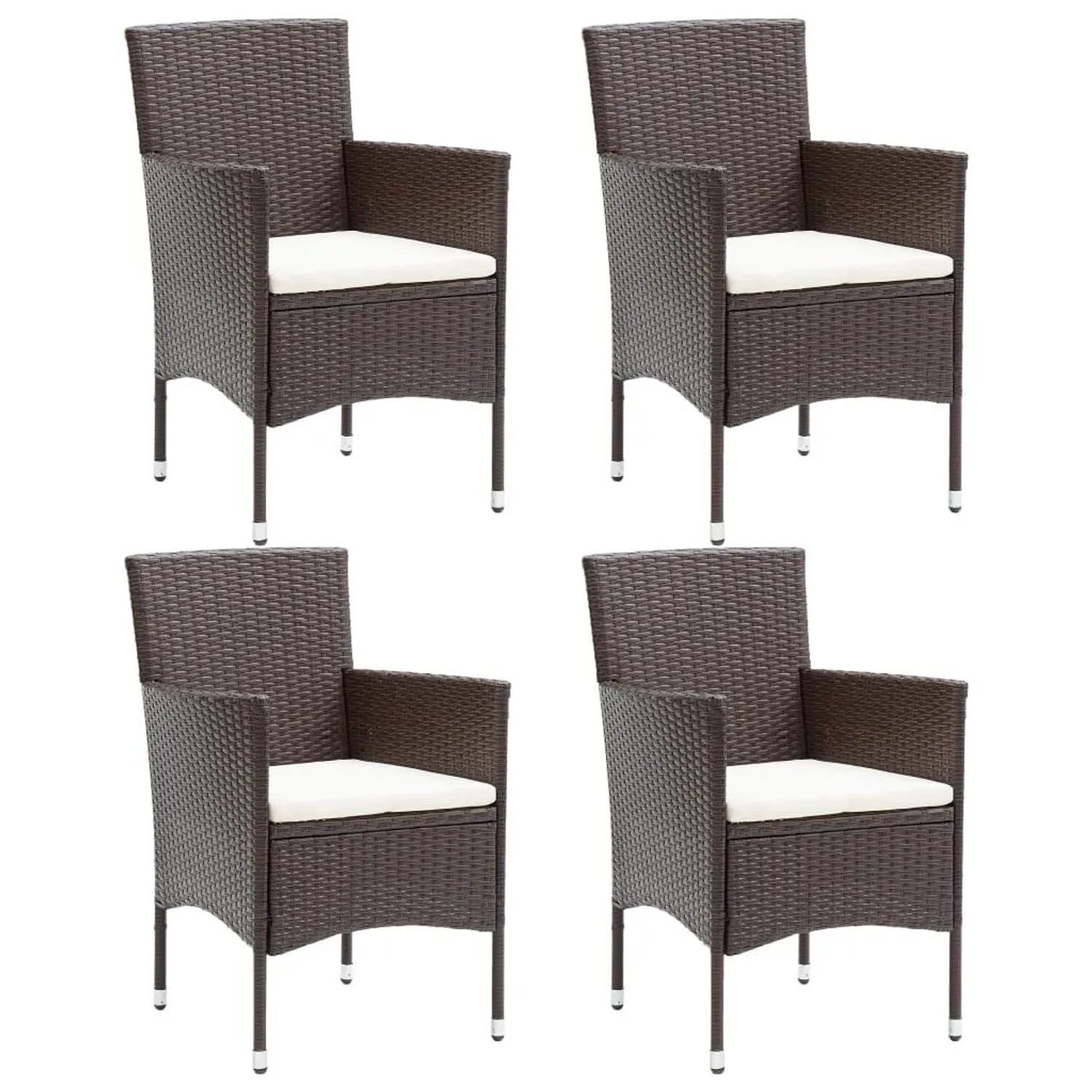 Furnicato Garten-essstühle 4 Stk Poly Rattan Braun