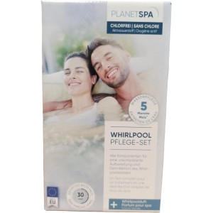 Planet Spa Whirlpoolpflege-Set mit Aktivsauerstoff für chlorfreie Reinigung und Desinfektion.