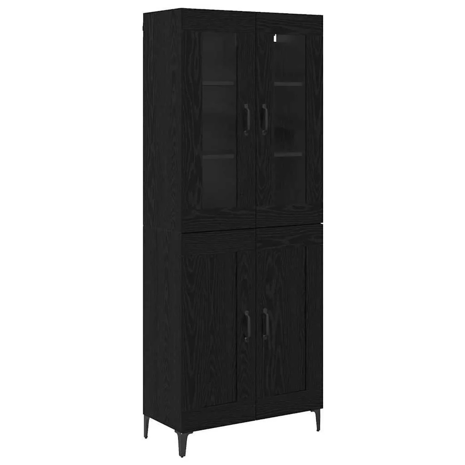 vidaXL Highboard Schwarz Eichen-Optik 69,5 x 34 x 180 cm Holzwerkstoff 3403 günstig online kaufen