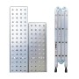 PROREGAL Mehrzweckleiter mit Gerüstplattform, Aluminium, zusammengeklappt mit Gerüstplatten.