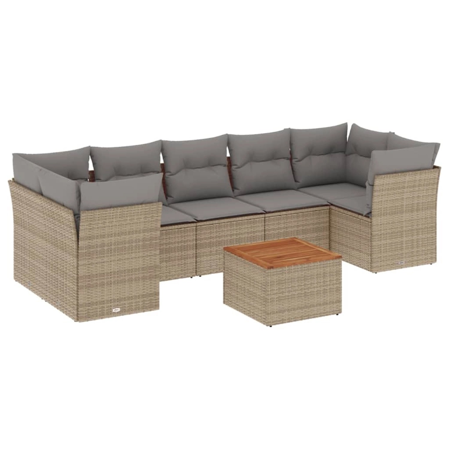 vidaXL 8-Tlg Garten-Sofagarnitur mit Kissen Beige Poly Rattan 3223511 günstig online kaufen