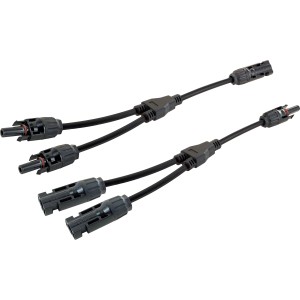 Schwaiger Solar-Adapterkabel-Set 2in1, 20cm, für die Verbindung von PV-Modulen in Solaranlagen.
