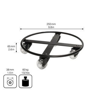 Wagner Design Pflanzenroller GH 0953, Ø 25cm, schwarz, mit transparenten Rollen und Feststellbremse.