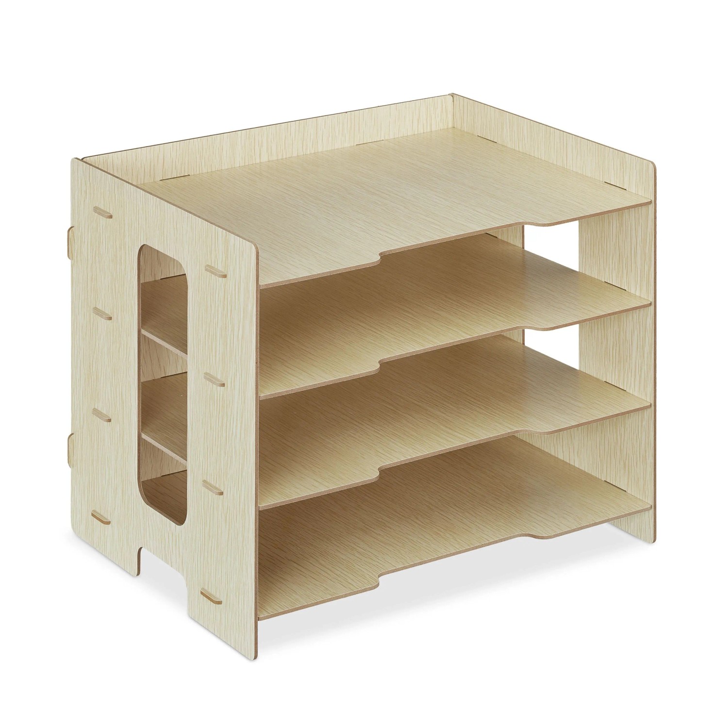 Relaxdays Briefablage MDF Hellbraun mit 3 Fächern 27 cm x 32,5 cm x 25 cm 1,2 kg