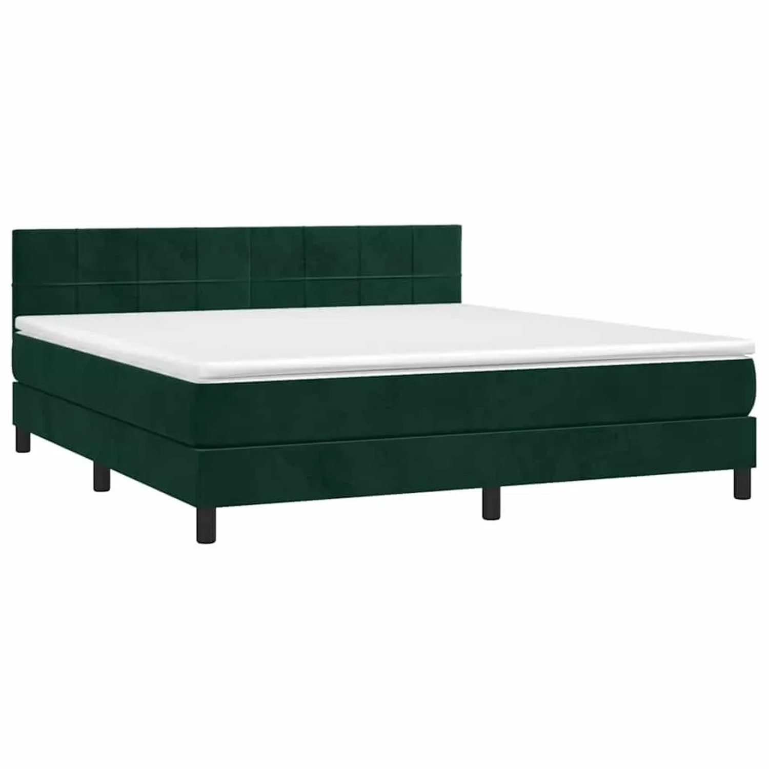 vidaXL Boxspringbett mit Matratze & LED Dunkelgrün 180x200 cm Samt 3134420 günstig online kaufen