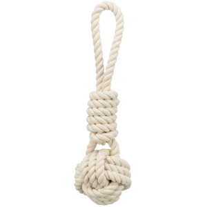 Jollypaw Spieltau mit Ball, beige, Ø 7x24 cm. Tauspielzeug für Hunde.