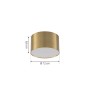 Moderne Lindby LED Deckenlampe Nivoria in Gold/Messing, Aluminium, 1-flammig, mit Maßangaben.
