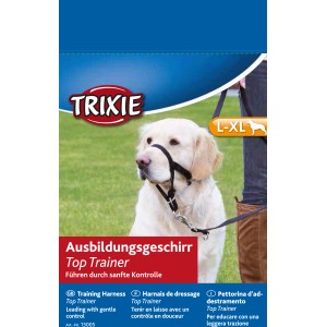 Trixie Top Trainer Ausbildungsgeschirr, Größe L-XL, schwarz. Hundegeschirr für sanfte Kontrolle.