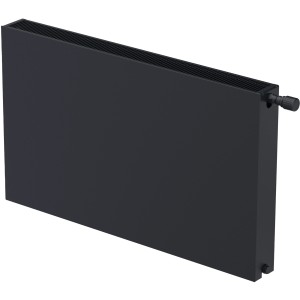 Sanicomfort Planheizkörper Typ 22 DK, 60x60 cm, in elegantem Schwarz Matt für effiziente Wärme.