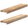 vidaXL Fensterbänke 2 Stk Unbehandelt 70x15x2 cm Massivholz Eiche 4009085