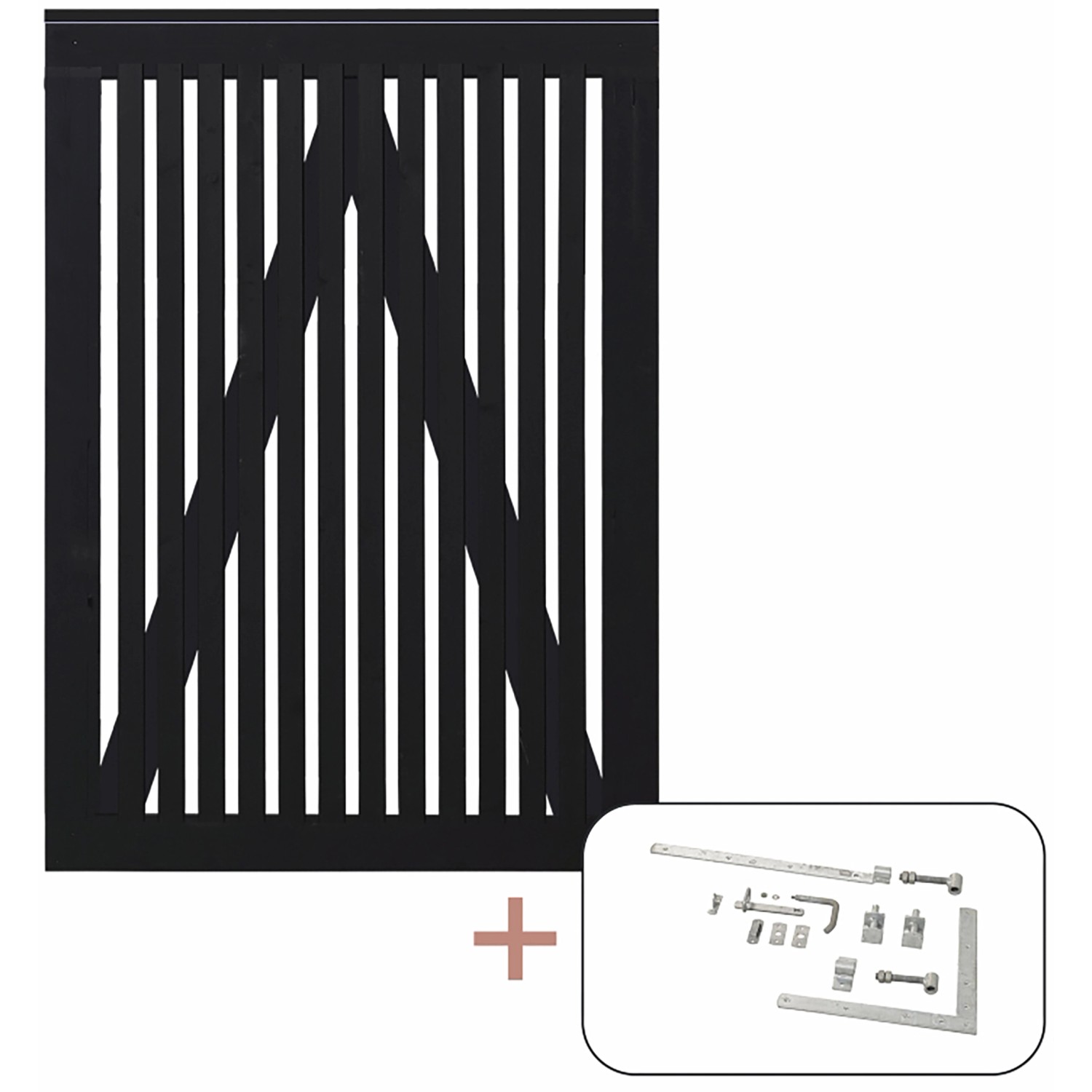 Einzeltor Sendai Nadelholz Schwarz 100 cm x 140 cm günstig online kaufen