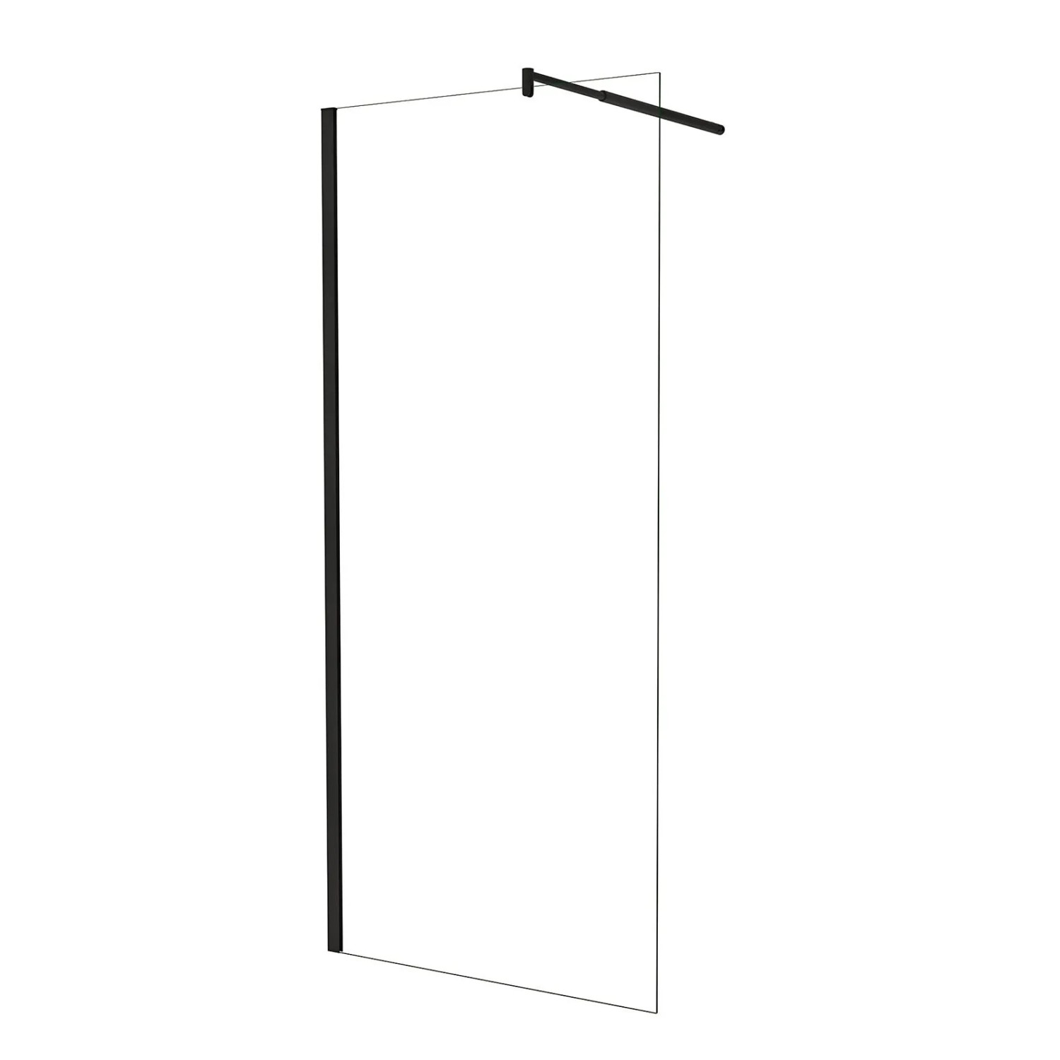 AICA Schwarz Walk In Dusche 90 x 185cm Duschwand Mit Schwarz Stabilisator 6mm NANO ESG Duschabtrennung Duschtrennwand F123B