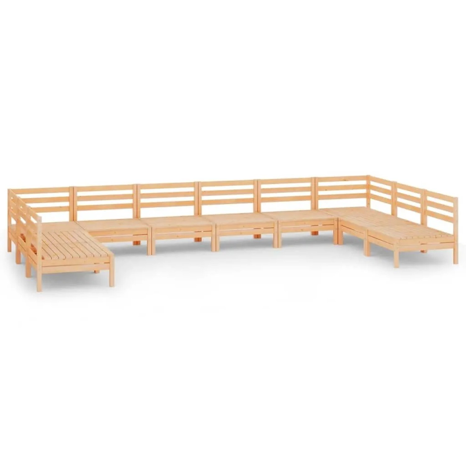 vidaXL 10-Tlg Garten-Lounge-Set Massivholz Kiefer 3083424