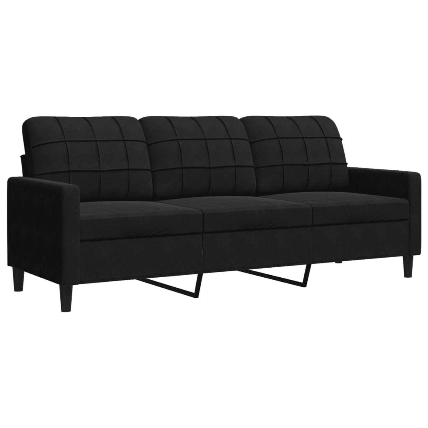 vidaXL Sofa Sofa/ 2-Sitzer/ 3-Sitzer Samt, 180 cm, Schwarz günstig online kaufen