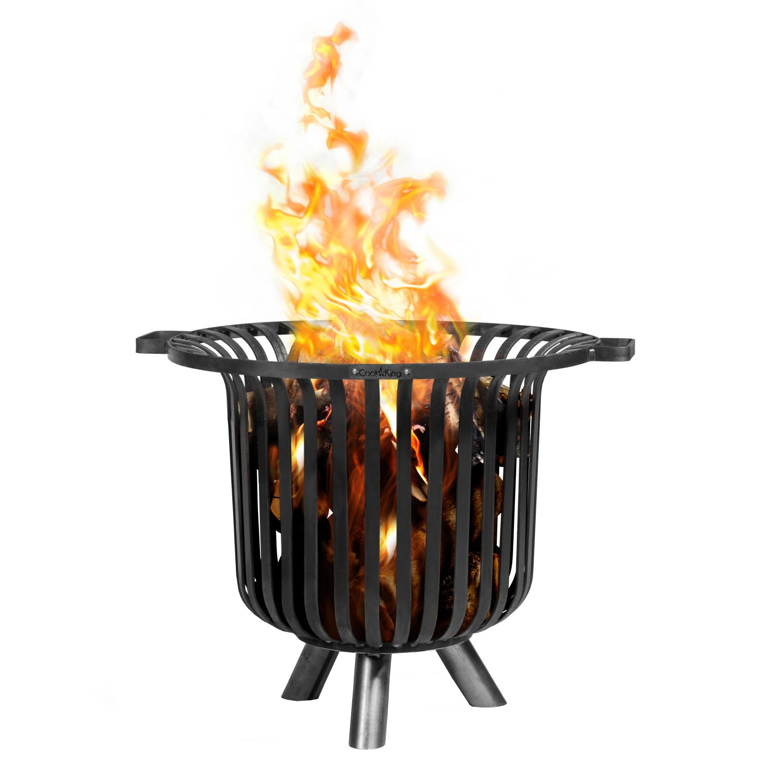 CookKing Feuerkorb Stahl Verona 60 cm x 60 cm x 52 cm Schwarz