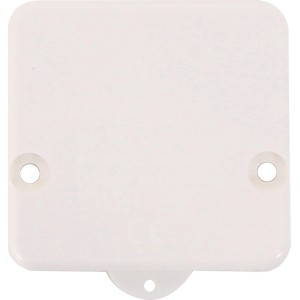 Weißer Düwi Truhenschalter mit Abdeckung für Einbau, Betätigung durch Schranktüren.