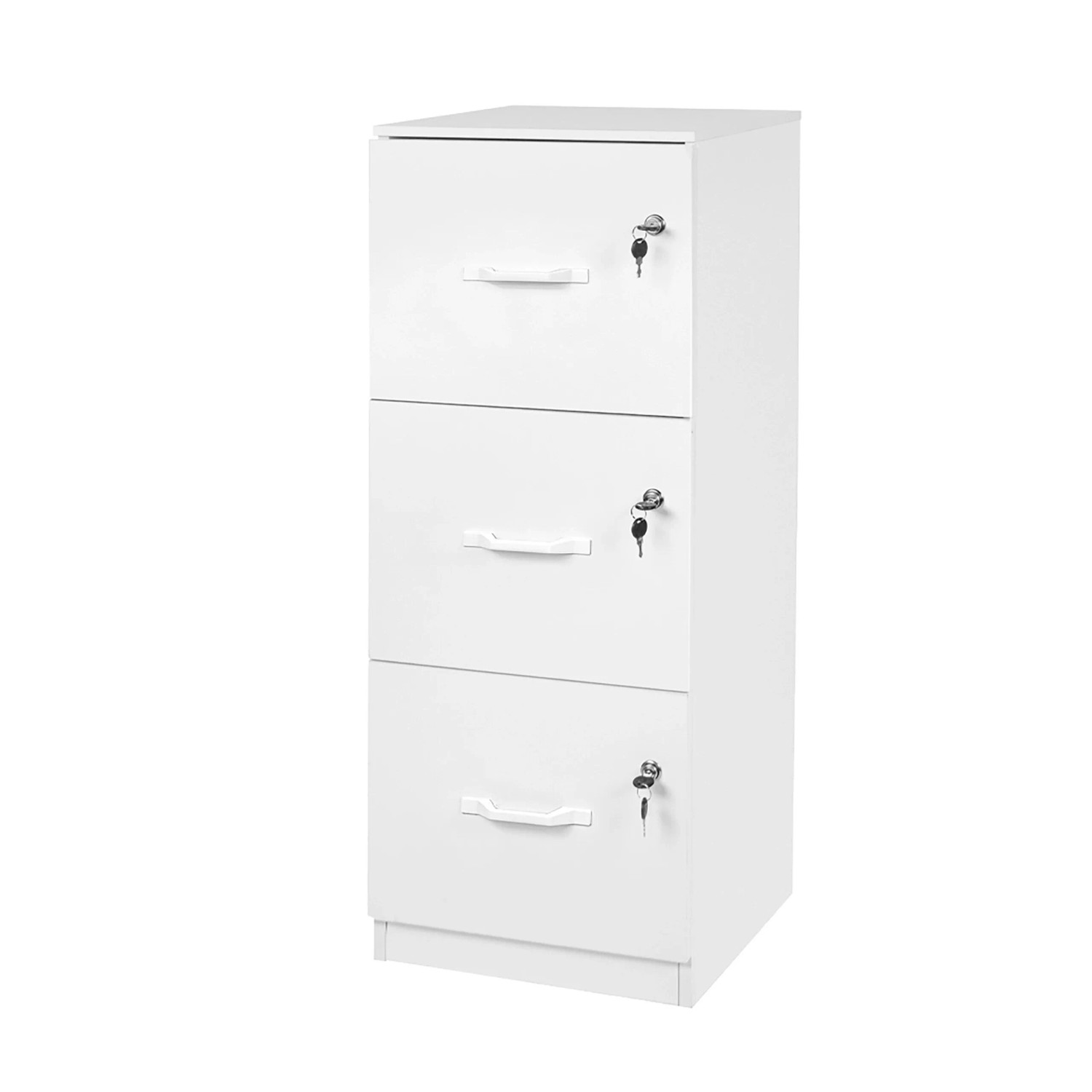 Relaxdays Hängeregisterschrank Holzwerkstoff Weiß Abschließbar 103 cm x 40 cm x 40 cm 21,4 kg