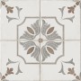 Cersanit Albergo Bodenfliese mit floralem Dekor in Beige und Grau, 42x42 cm.