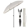 Sekey Sonnenschirm 180cm mit UV50+ Schutz, Bodenhülse und Tragetasche. Ideal für Balkon, Strand und Camping.