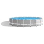 Grauer Intex Frame Pool-Set Prism Rondo, Ø 549 cm, gefüllt mit Wasser.