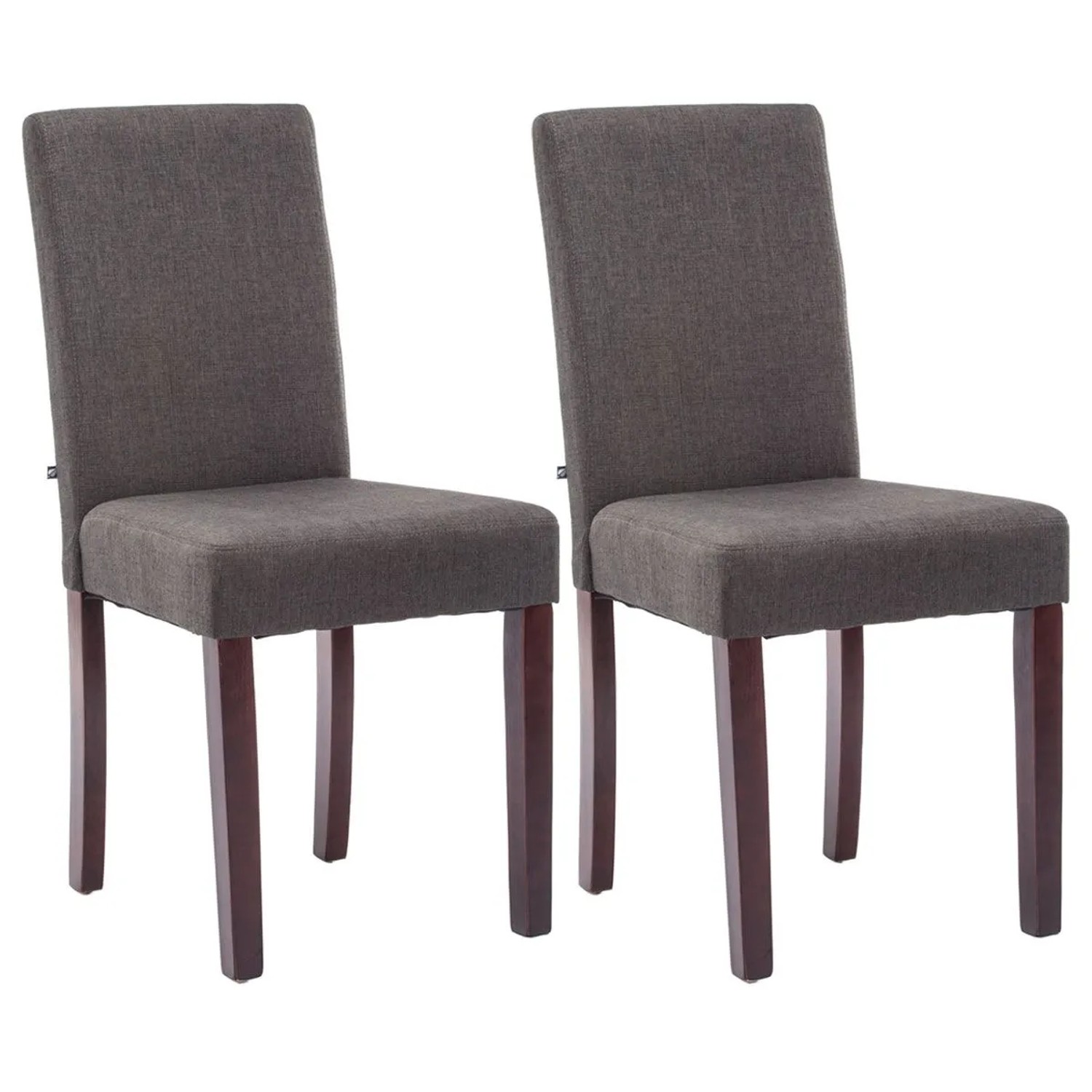 DELUKE 2er Set Esszimmerstuhl DALAN Stoff Dunkelgrau 41x47x91cm Cappucino Essstühle Esszimmerstühle Küchenstühle Wohnzimmerstühle