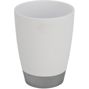 Wenko Zahnputzbecher Chrom, weißer Kunststoff mit verchromtem Fuß.