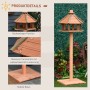 PawHut Vogelhaus Vogelständer Spielstand mit Wasserfestem Dach Natur Ø52 x130Hcm_5