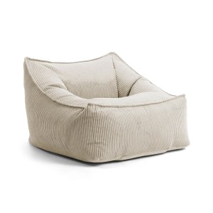 Beiger mokebo Sitzsack 'Der Lümmel' aus Cord, ideal als Sessel oder Lesestuhl.