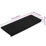 Schwarze VidaXL Stufenmatte, selbstklebend, 65x24,5x3,5 cm, Set mit 15 Stück.
